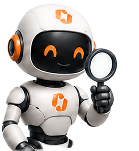 Robot inspecting with a magnifying glass